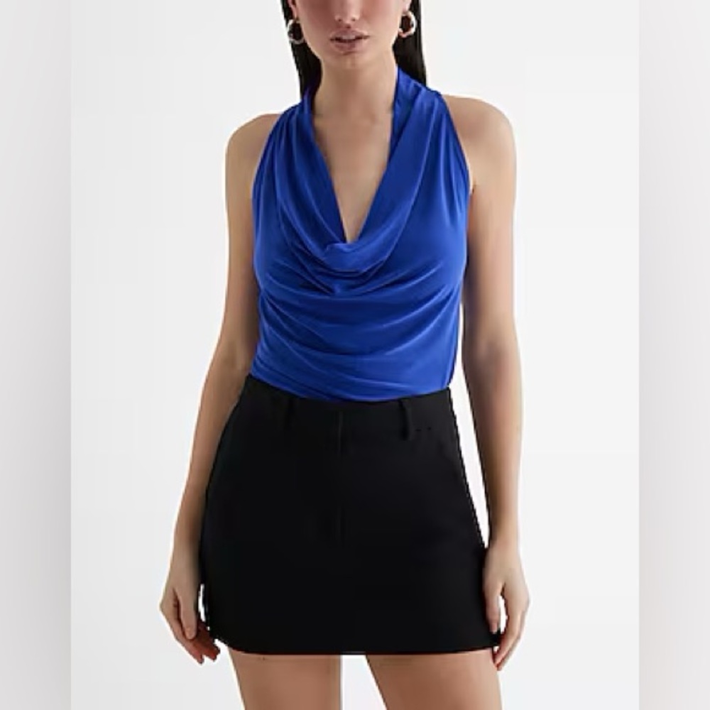 Express Draped Cowl Neck Racerback Tank